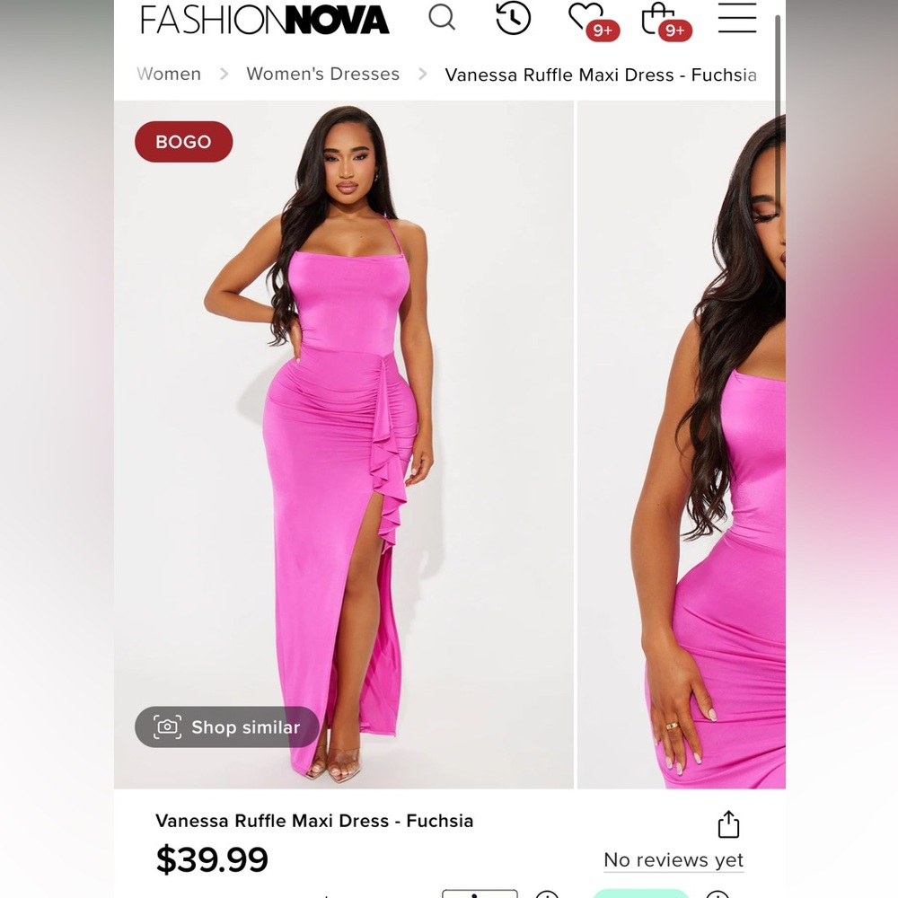 Vanessa Ruffle Maxi Dress - Fuchsia